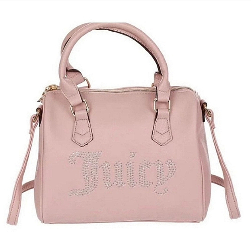 ⭐️🆕️Juicy Couture "Be Classic" Shine Rhinestone Glammed Satchel in Blush Pink - Picture 8 of 10